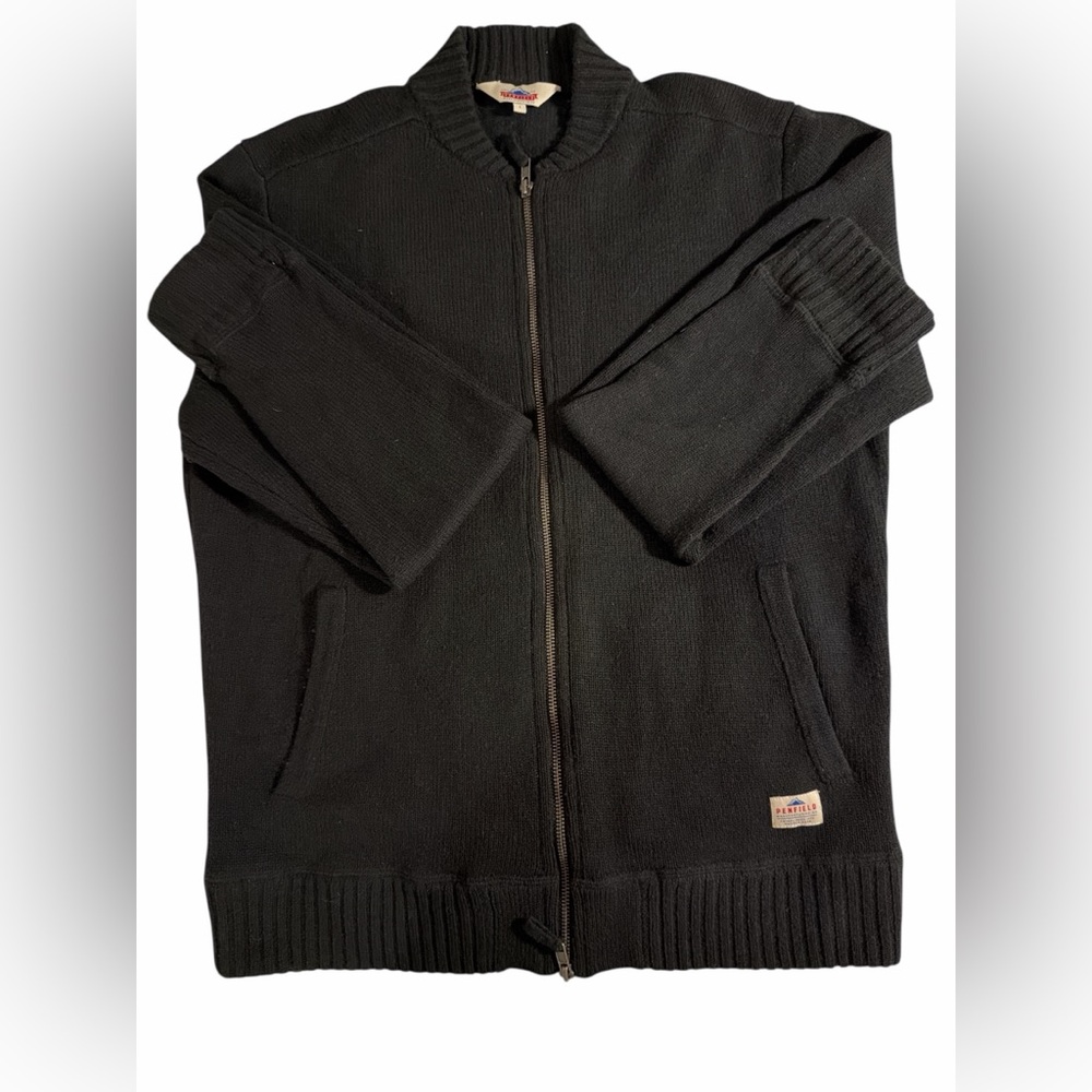 Penfield Black Lambswool Zip Sweater Jacket – Size L